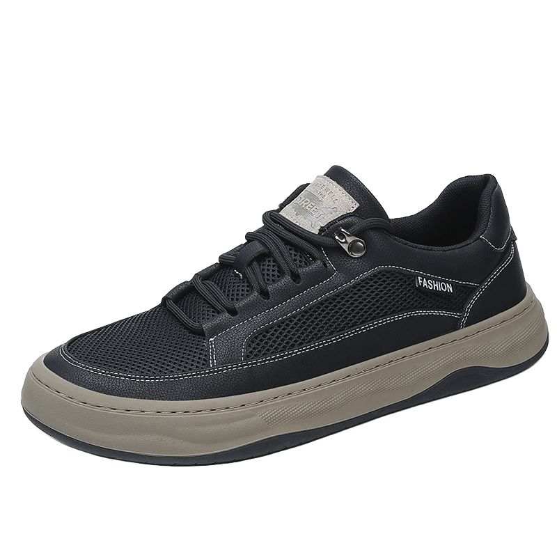 KACHILANG Men's Casual Shoes Men's Low Top Black/White/Brown