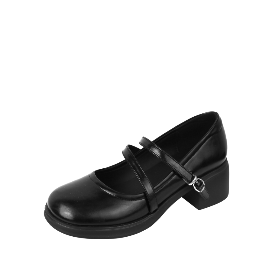GUDIANFENGDU Chunky Heel Mary Jane Shoes 5CM Women's