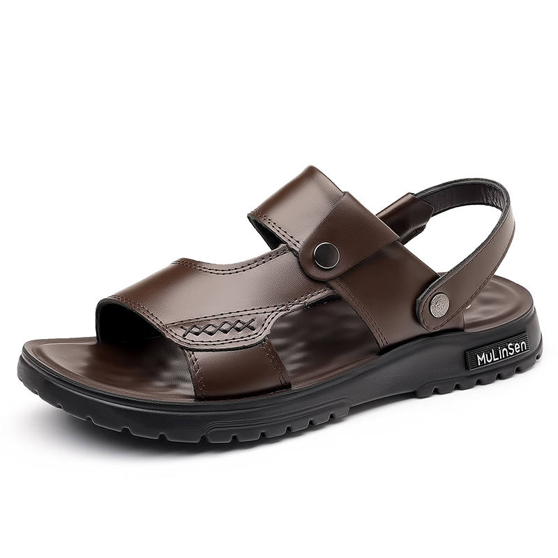 Mulinsen Top Grain Cow Leather Beach Sandals Men's