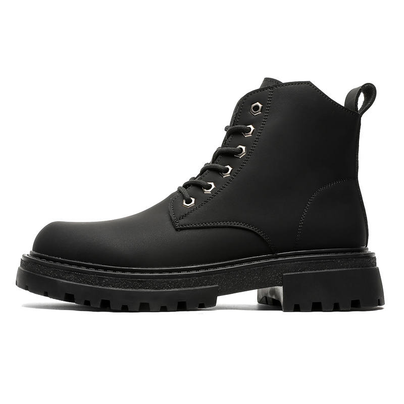 V ZERO FIVE V ZERO FIVE Microfiber Leather Short Combat Boots Men's Black