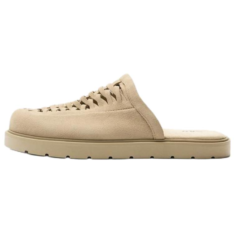 ZARA Abrasion Resistant Abrasion Resistant Closed Toe Slippers Men's Beige