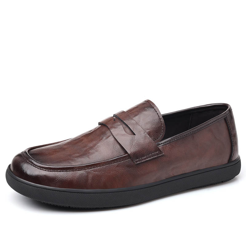 YINGLUNQISHI Top Grain Cow Leather Casual Shoes Men's