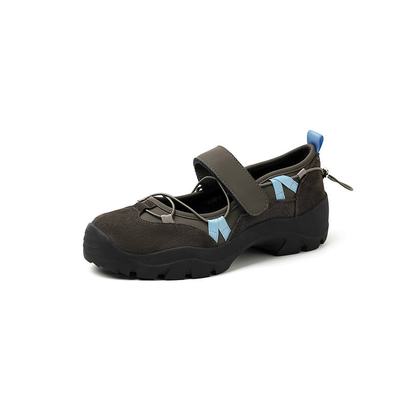 HONGYANGLIN Nubuck Platform Mary Jane Shoes Women's Dark Coffee
