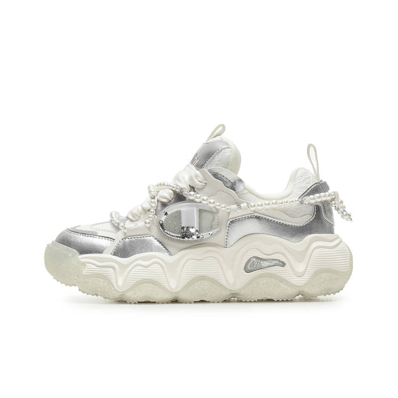Champion Champ Lava Cake Low top Chunky Sneakers Women's Silver White/Milk White