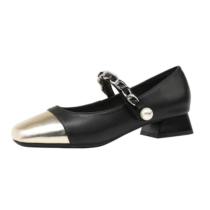 JIUXINGDAO Mary Jane Shoes Women's Apricot, Khaki