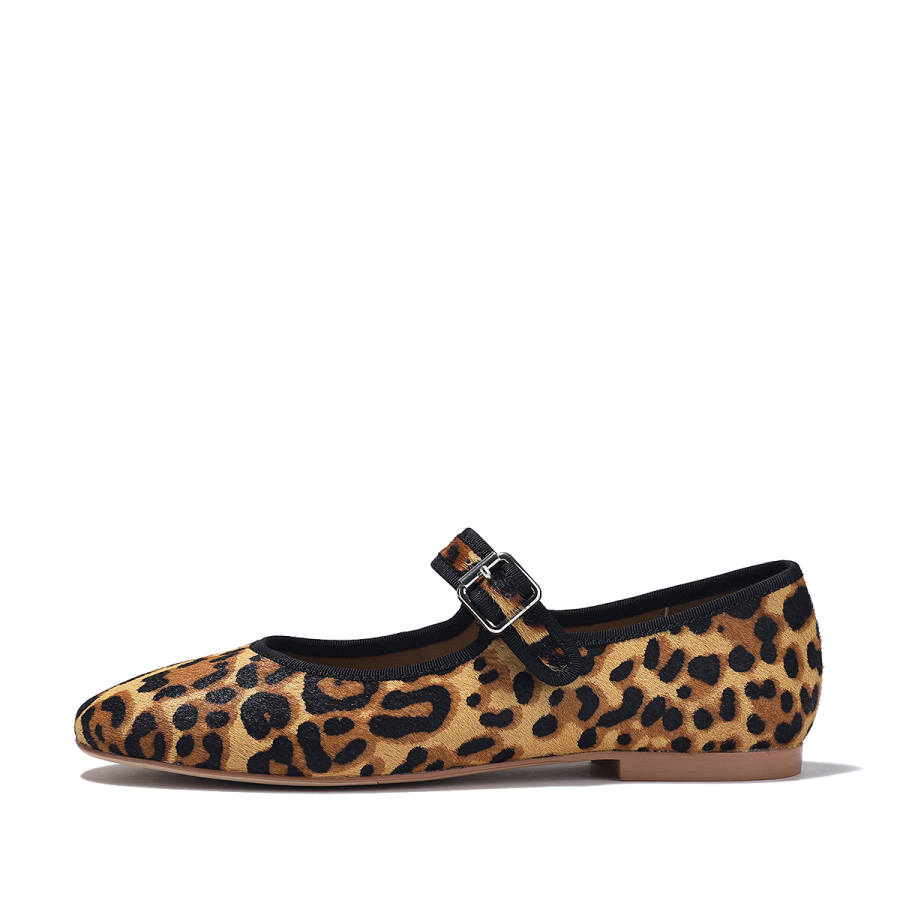 BELLALILY Mary Jane Shoes Women's Leopard Print