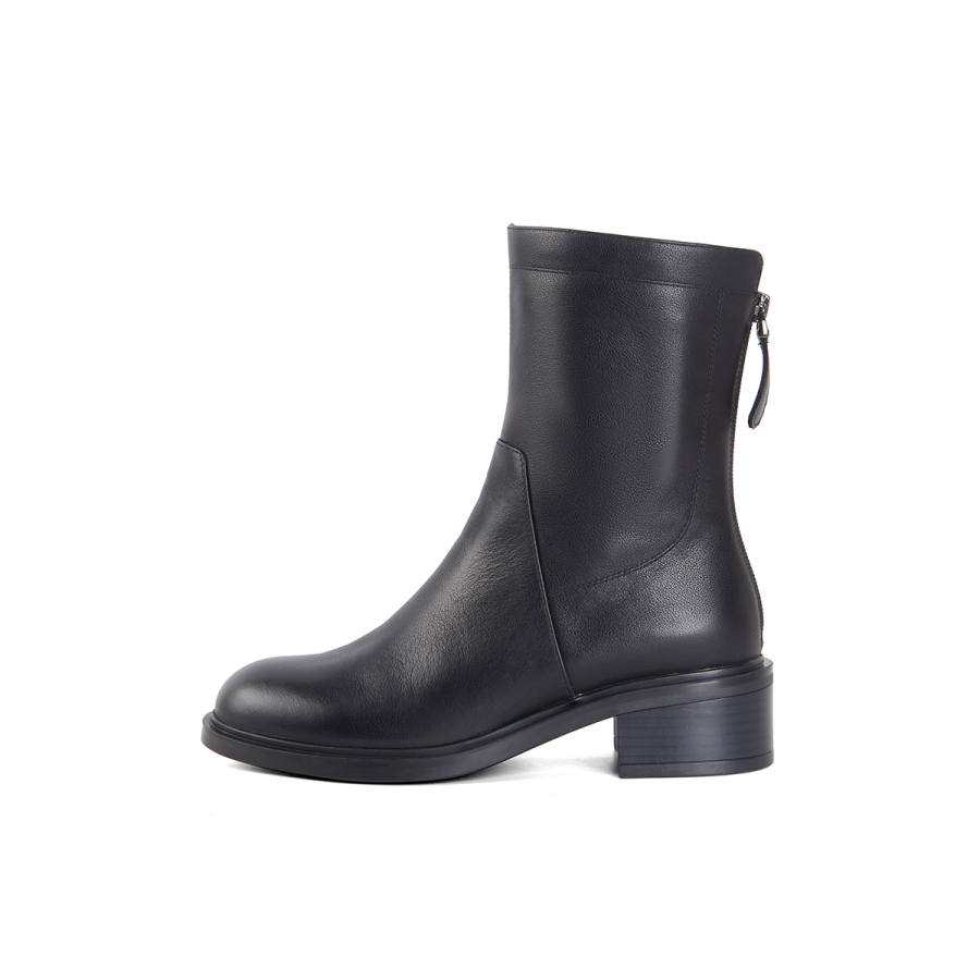 PT'SON PT'SON Cow Leather Ankle Boots Women's Black