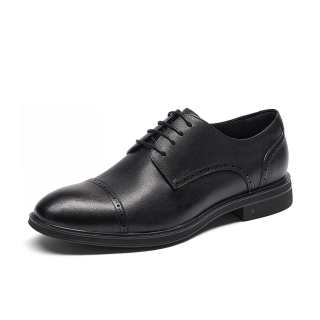 SEVEN Cow Leather Dress Shoes Men's Black