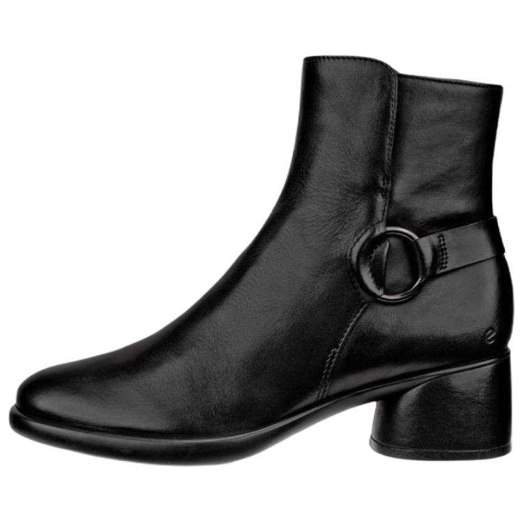 Ecco Sculpture Luxury Style 35 Collection Leather Ankle Boots 3.5cm Women's Black 222513