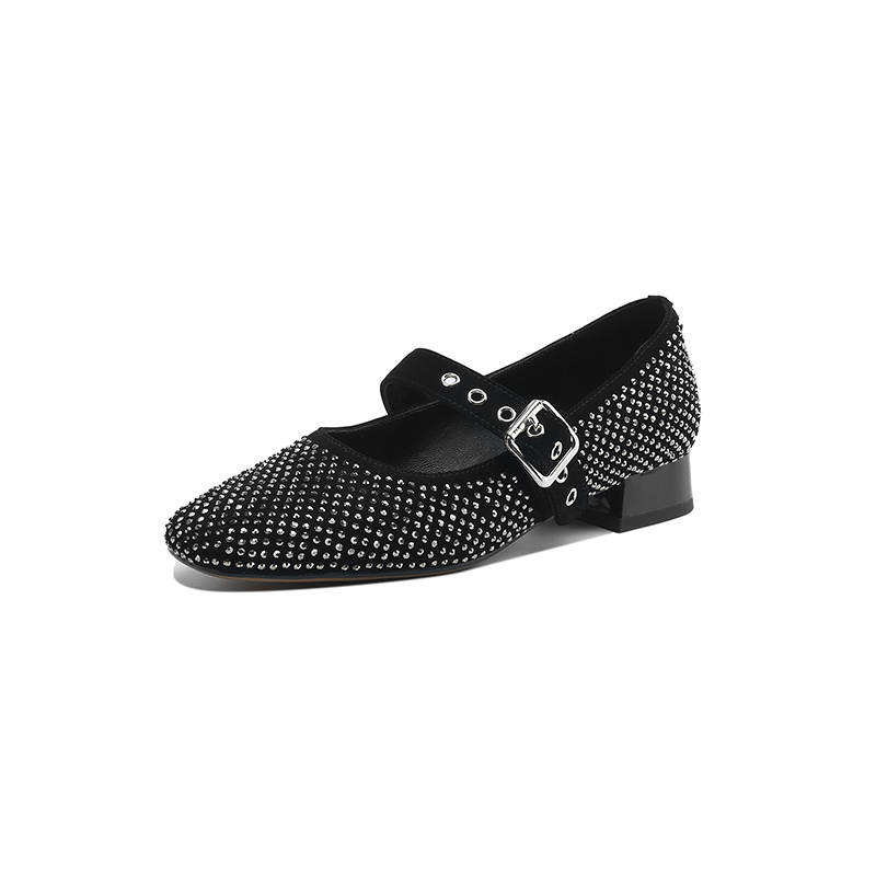 HONGYANGLIN Chunky Heel Mary Jane Shoes Women's