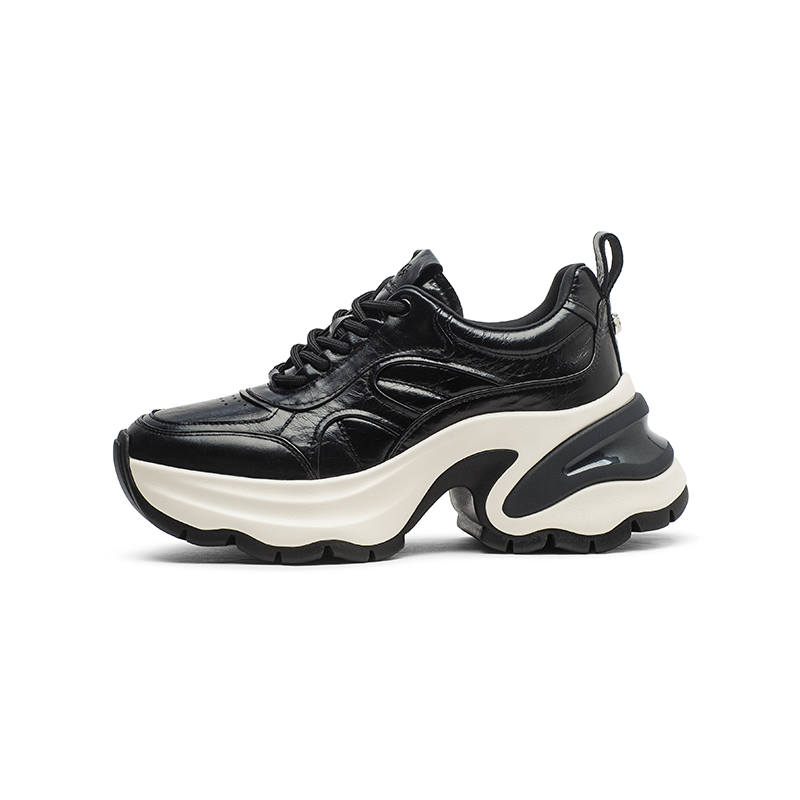 Coup De Foudre Top Grain Cow Leather Cushioning Height Increasing Cushioning Height Increasing Low top Chunky Sneakers