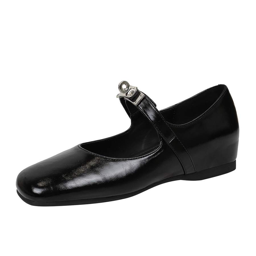 Bamiti Like Walking On A Level Surface Microfiber Leather Mary Jane Shoes 1CM Women's