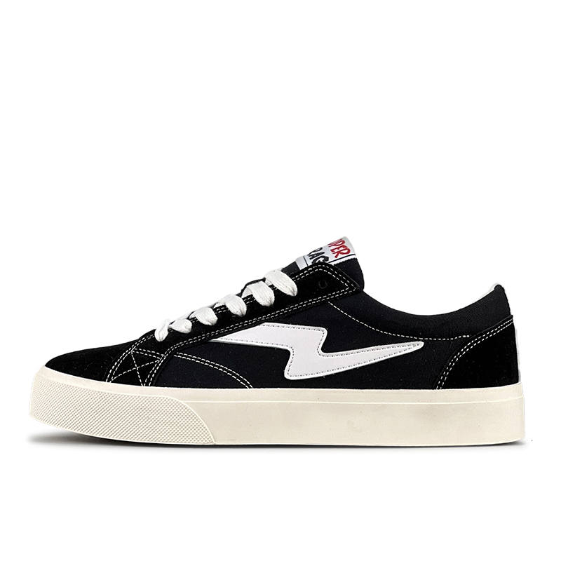 LuzaoT SUPER DRAG Abrasion Resistant Abrasion Resistant Low top Canvas Shoes Unisex Black White