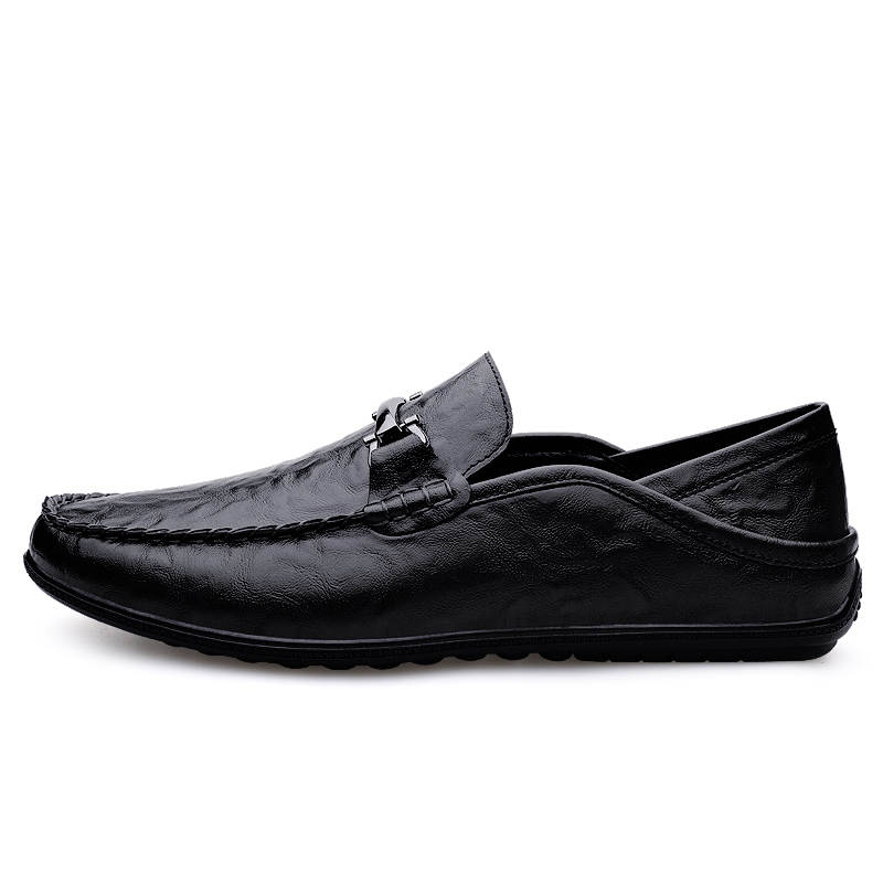 YINGLUNQISHI Top Grain Cow Leather Gommino Loafers Men's
