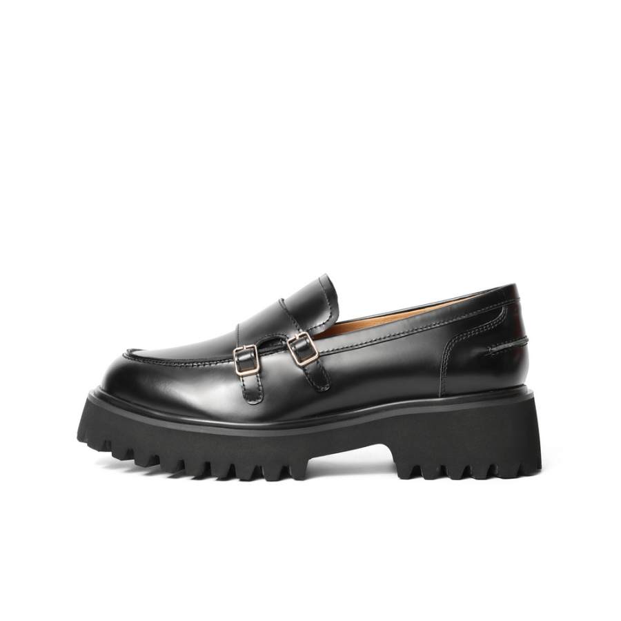 BELLE Top Grain Cow Leather Loafers 4cm Women's