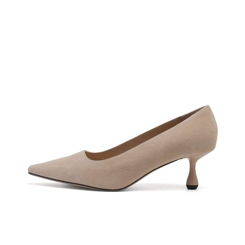 BLOCCO5 Sheep Suede Slim Heel High Heels Women's