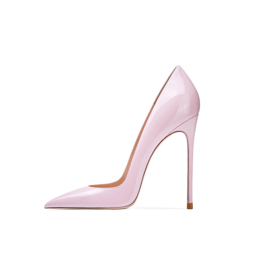 Ganxiaojie Patent Leather Slim Heel High Heels Women's Pink Purple