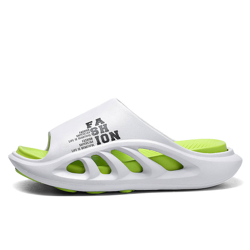 YINGLUNQISHI EVA Abrasion Resistant Abrasion Resistant Slide Slippers Unisex White Green