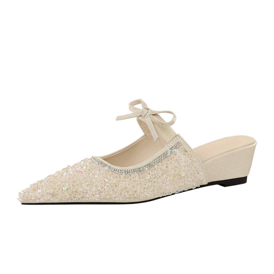 BIGTREE Rubber Sole Abrasion Resistant Abrasion Resistant Closed Toe Slippers Women's Apricot Box