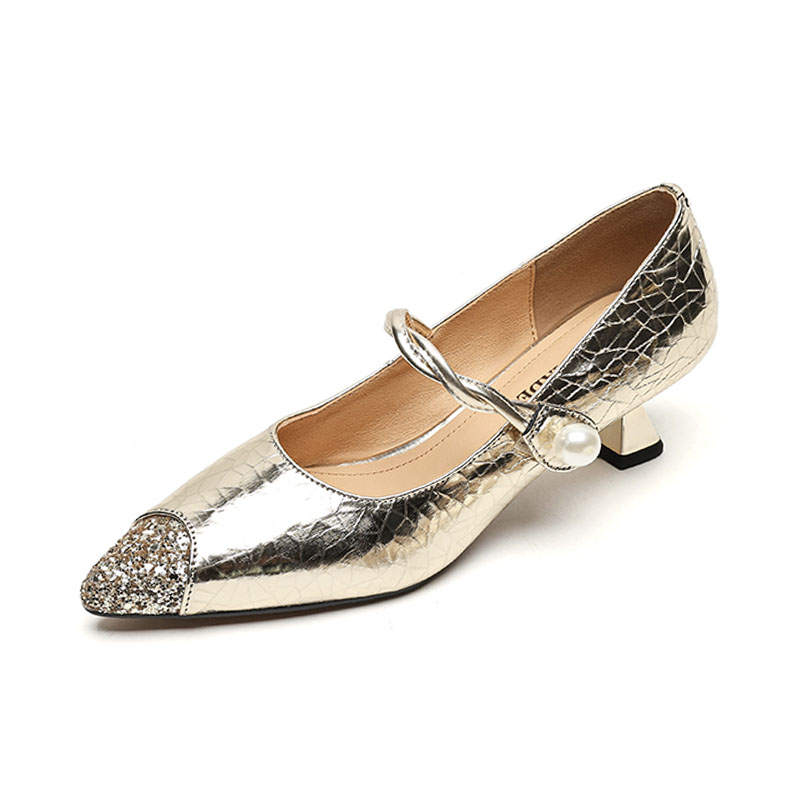 Echo&yolo Sheepskin Chunky Heel Mary Jane Shoes Women's