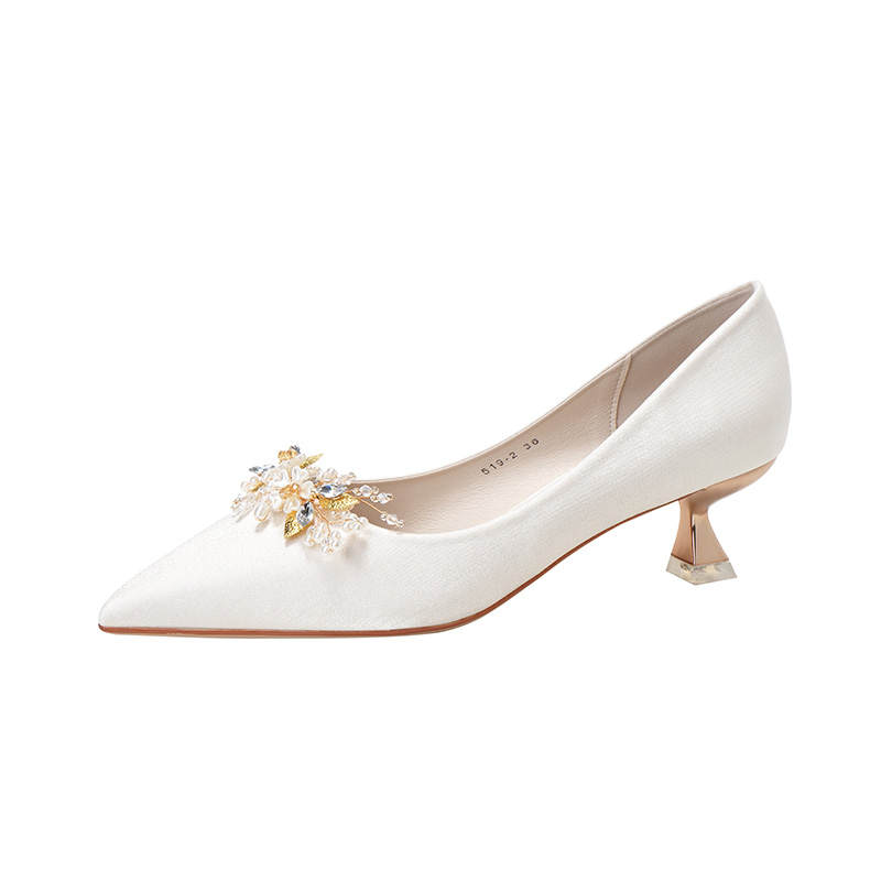 Bamiti Slim Heel High Heels Women's Ecru