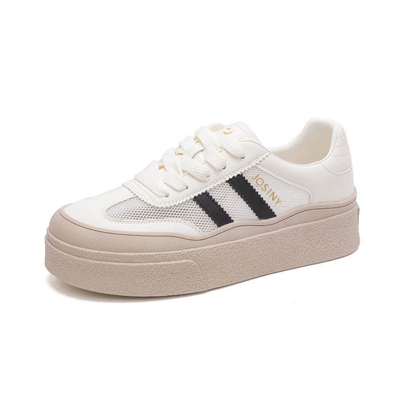 JOSINY Lightweight Breathable Lightweight And Breathable Low top Skateboard Shoes Women's Ecru