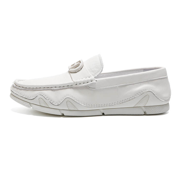 KAIMALONG Cow Leather Loafers Men's White