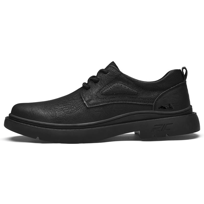 YINGLUNQISHI Cow Leather Casual Shoes Men's Black