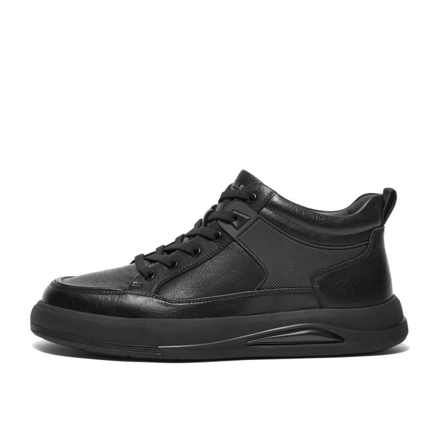 BELLE Synthetic Leather High Top Fleece Lined Thermal Comfortable Fashion Versatile Commute Trendy Ankle Boots 3.5cm