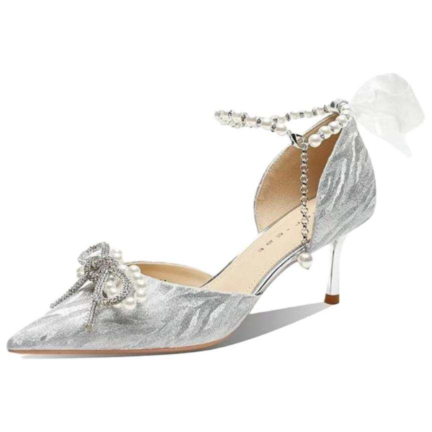 FOMOCE Pu High Heels Women's Silver