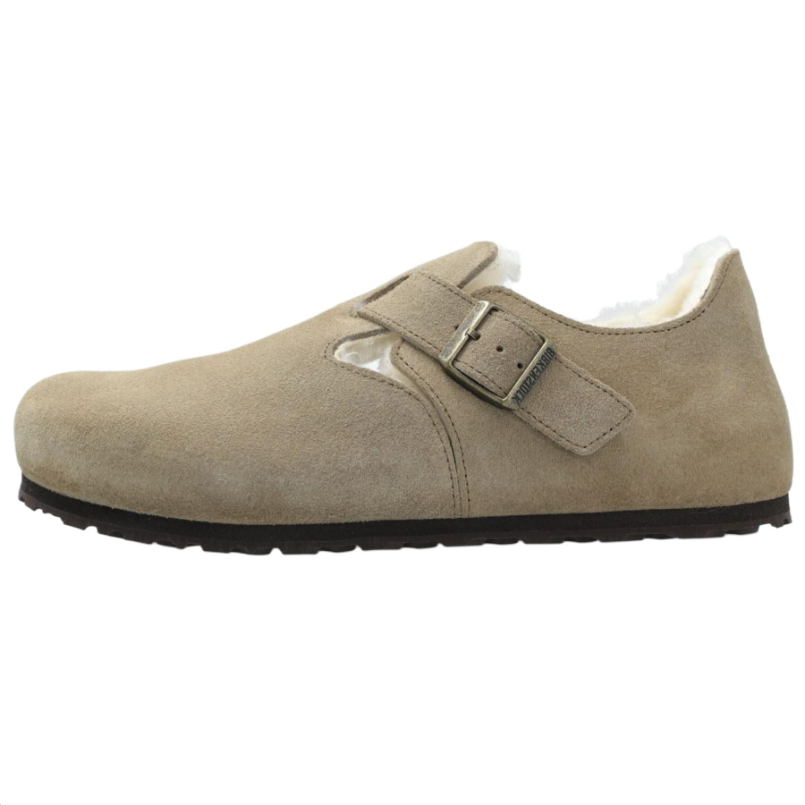 Birkenstock London Shearling Suede Leather 'Taupe'