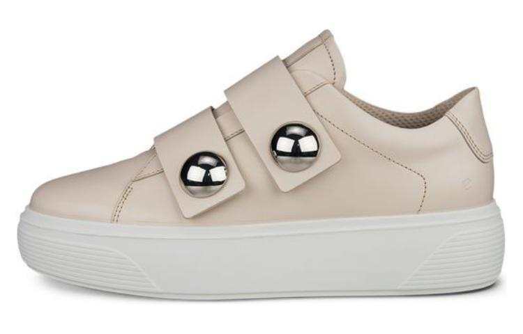 Ecco Ecco Leather Low top Skateboard Shoes Women's Beige