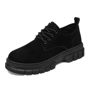 SHOUBA Microfiber Leather Casual Shoes Men's Black