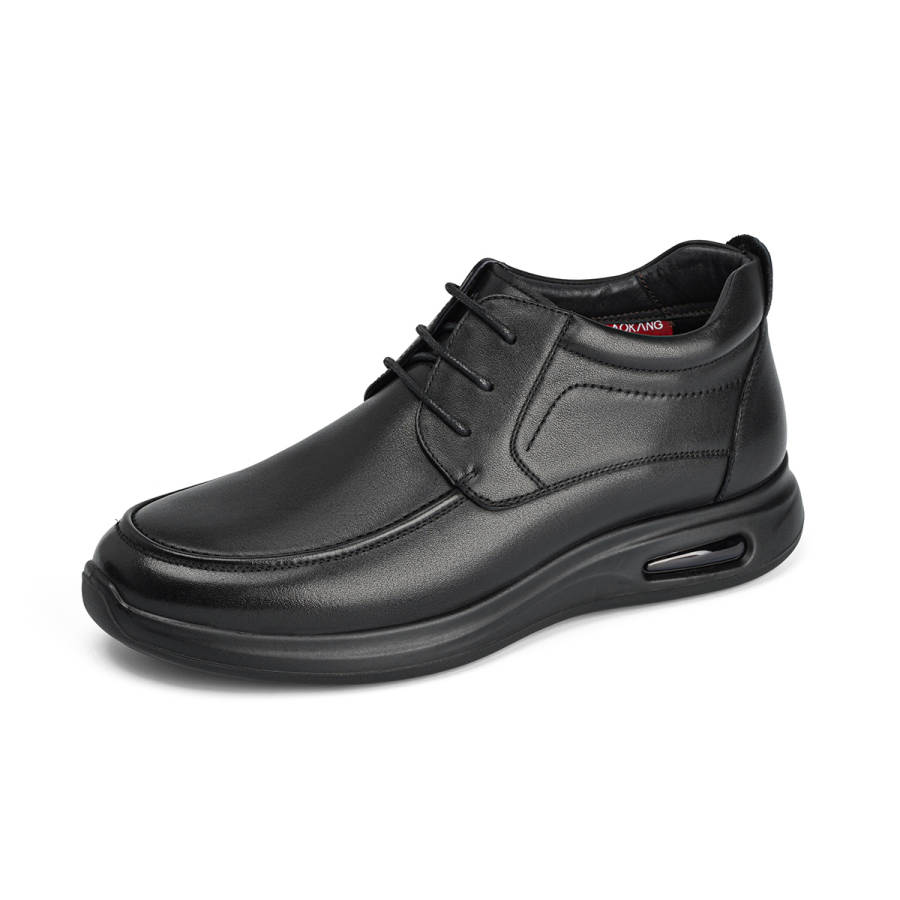 AOKANG Top Grain Cow Leather Casual Leather Shoes Men's Black