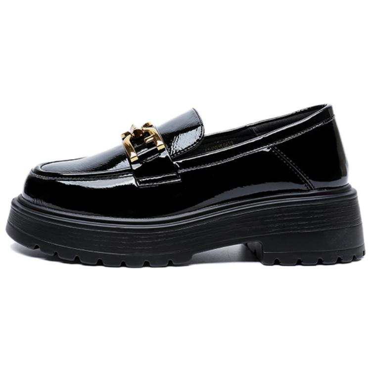 Spider King Spider King Microfiber Leather Loafers 5cm Women's Black
