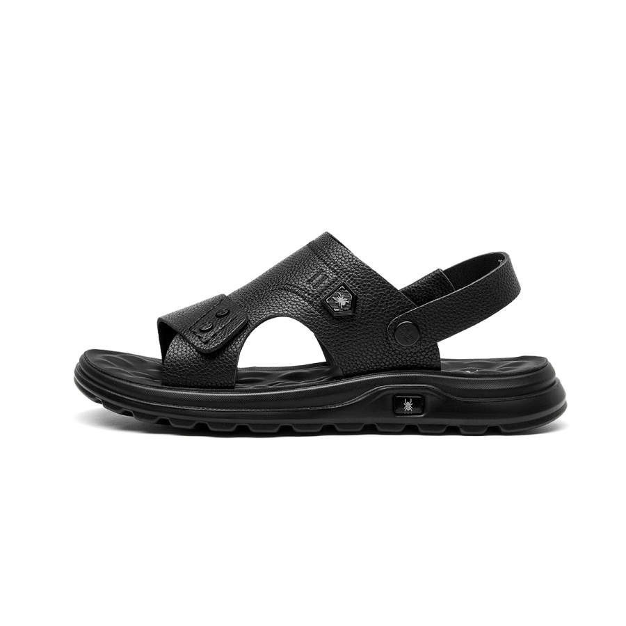 Spider King Cow Leather Beach Sandals Men's Black