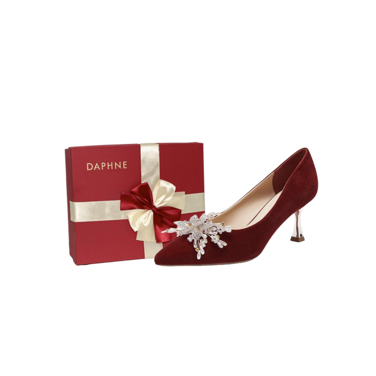 DAPHNE Wedding Shoes Collection Slim Heel High Heels 6CM Women's Red