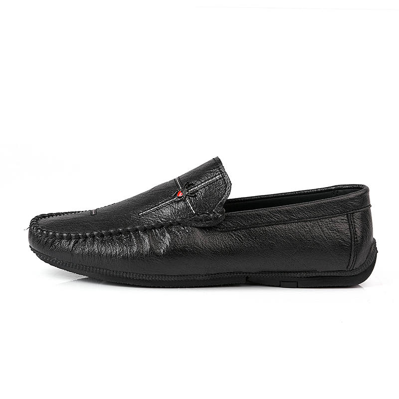 YINGLUNQISHI Cow Split Leather Casual Shoes Men's Black