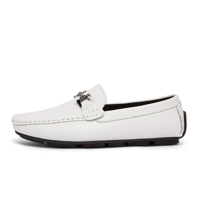 YINGLUNQISHI Cow Split Leather Casual Shoes Men's White
