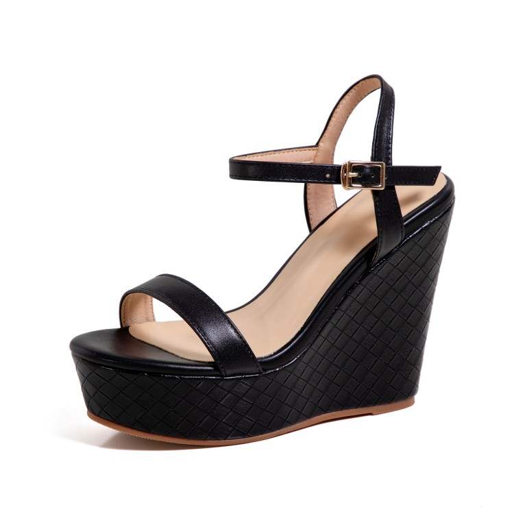 SUYANJIAO Top Grain Cow Leather One Strap Sandals Women's