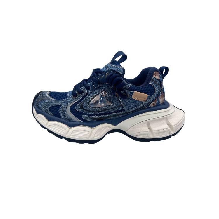 QIANJIN Microfiber Leather Low top Chunky Sneakers Women's