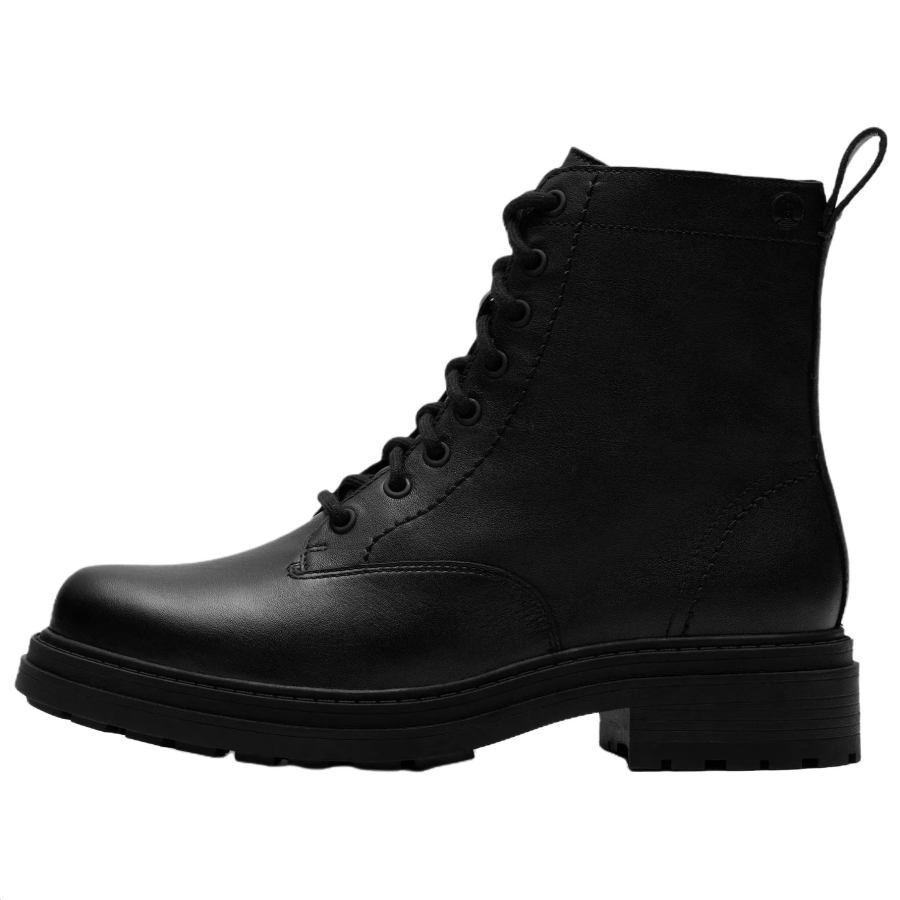 Clarks Orinoco3 Style Leather Combat Boots 4cm Women's Black