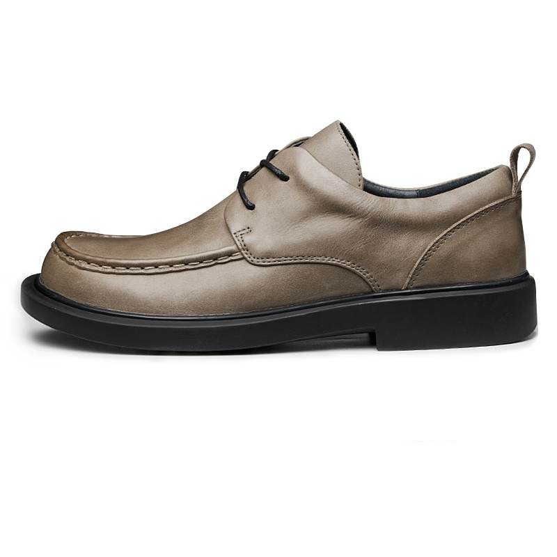 Brounvanm Top Grain Cow Leather Men's Casual Shoes Men's Silver
