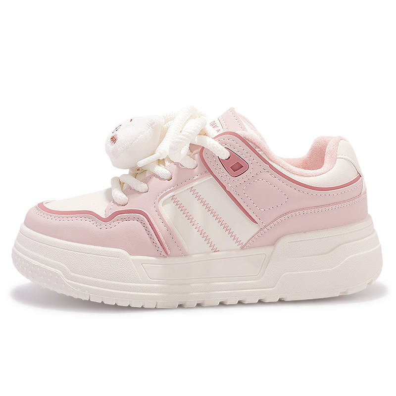 ZHANGXIAOJIE Microfiber Leather Slip Resistant Abrasion Resistant Low top Casual Shoes Women's Pink
