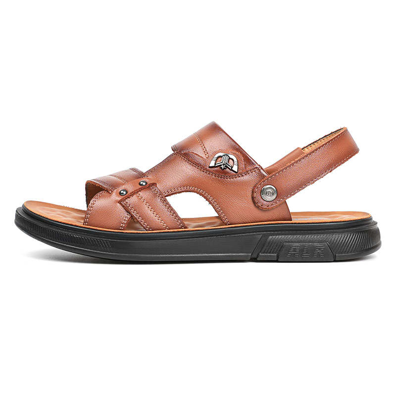 Mulinsen Top Grain Cow Leather Beach Sandals Men's