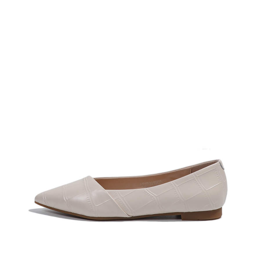 Mulinsen Commute Shoes Cow Leather Casual Shoes 1.5cm Women's Beige