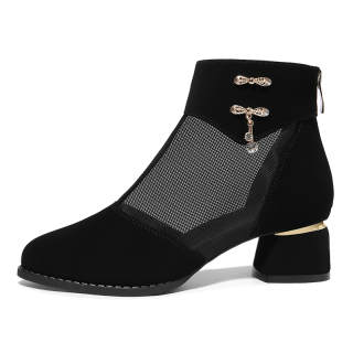 GUQITIANLUN Ankle Boots Women's Black