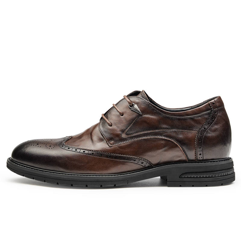 GOG Cow Leather Brogue Business Casual Leather Shoes Men's