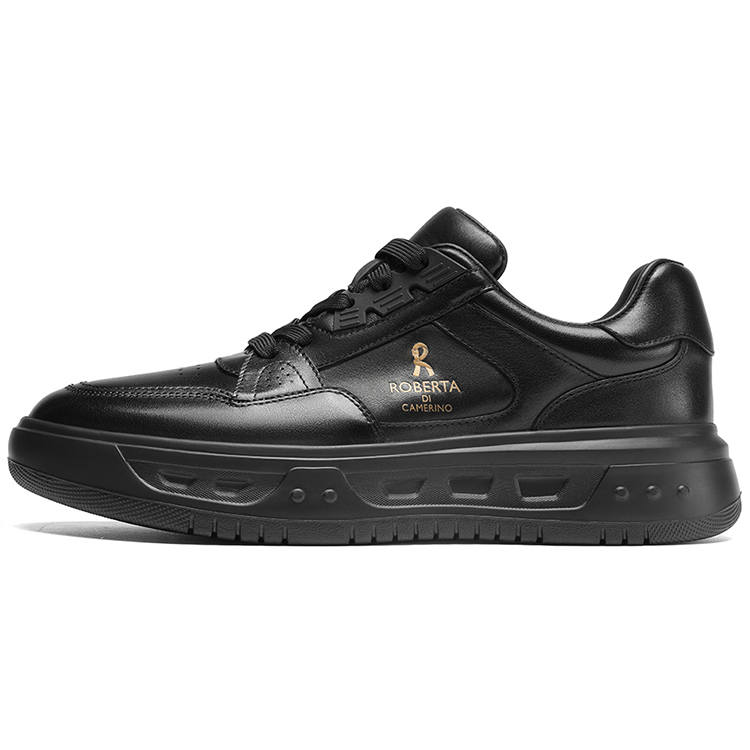 ROBERTA DI CAMERINO Cow Leather Low top Skateboard Shoes Men's Black