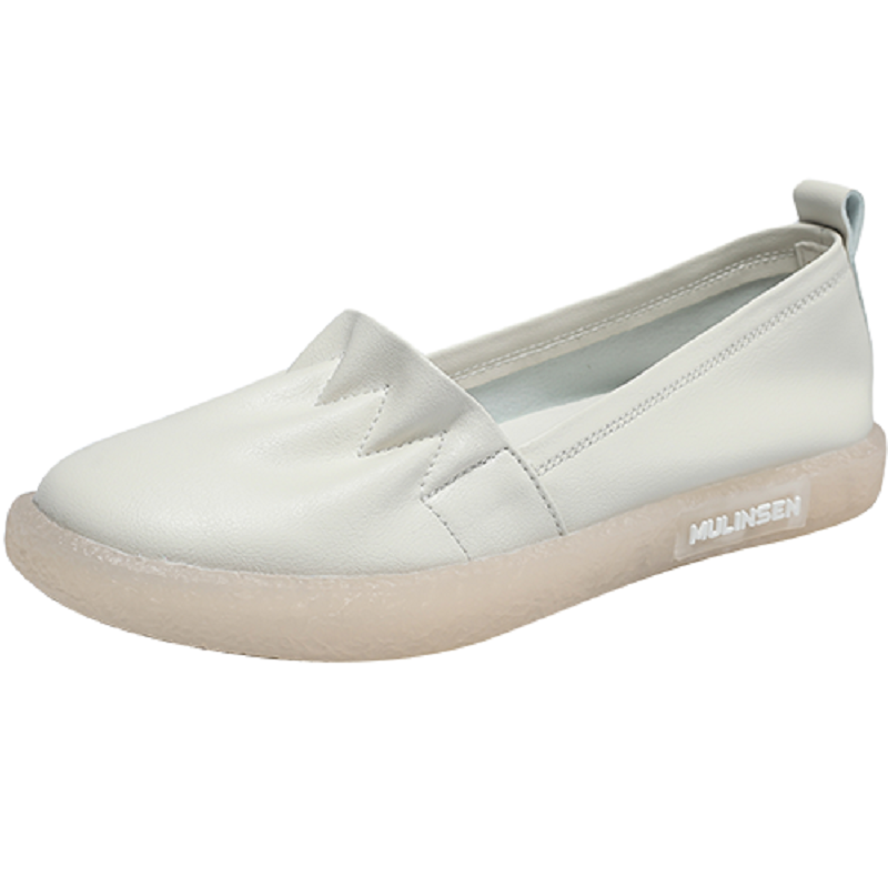 Mulinsen Synthetic Leather Casual Shoes 2cm Women's Ecru